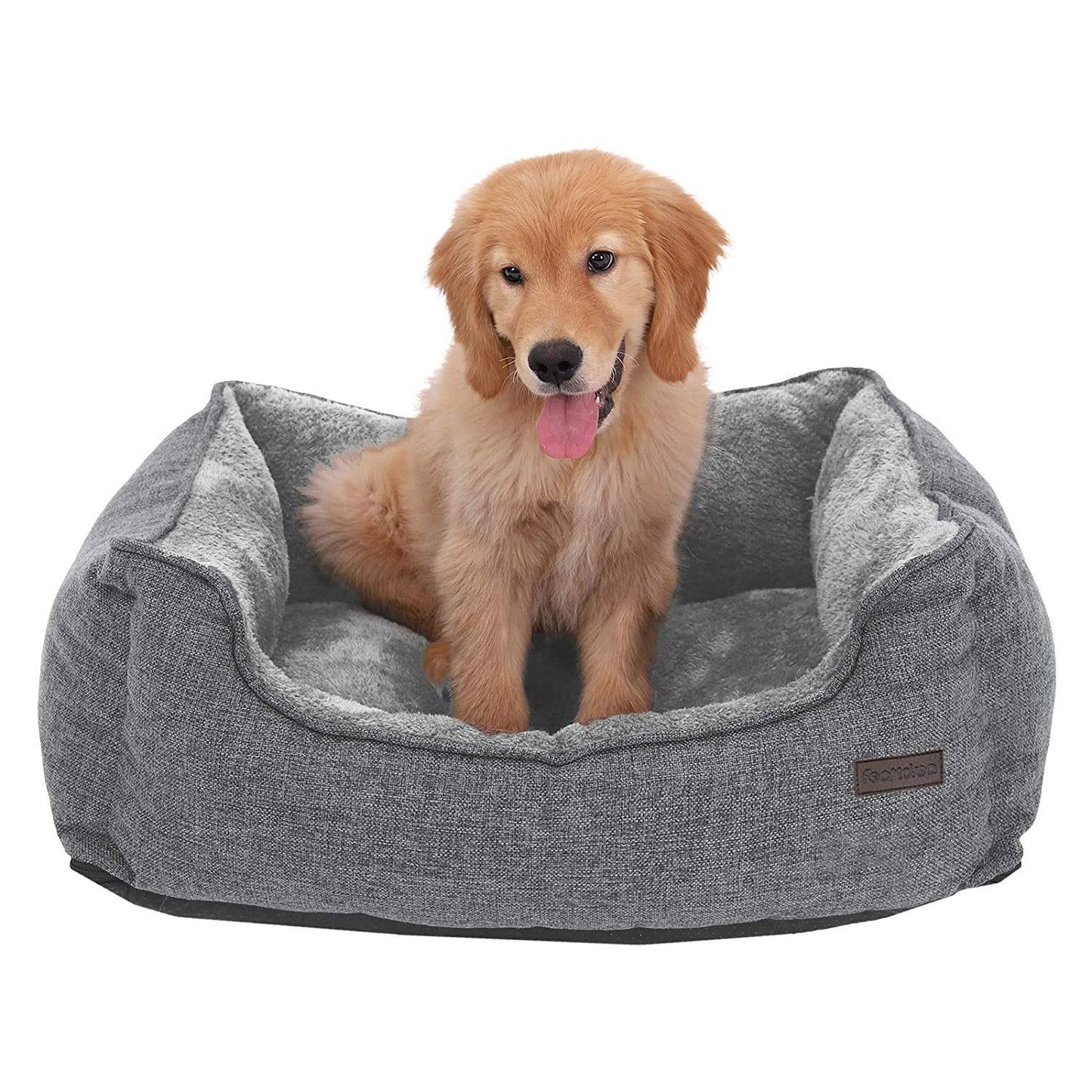 Lit Pour Chien Panier Revêtement En Tissu Style Ours En Peluche Déhoussable Et Lavable En Machine, Marron - One PETS-TOP