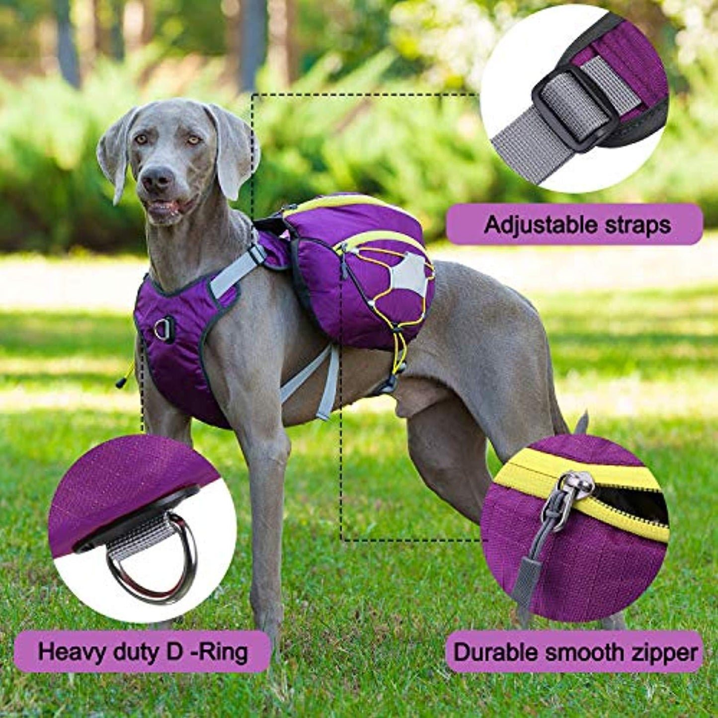 Sac À Dos De Transport Sacoche De Randonnée Pour Chien Réglable Imperméable Respirant Avec Pochettes Amovibles Harnais Gilet Sac De Selle À Voyage Marche Formation Camping Entraînement - One PETS-TOP