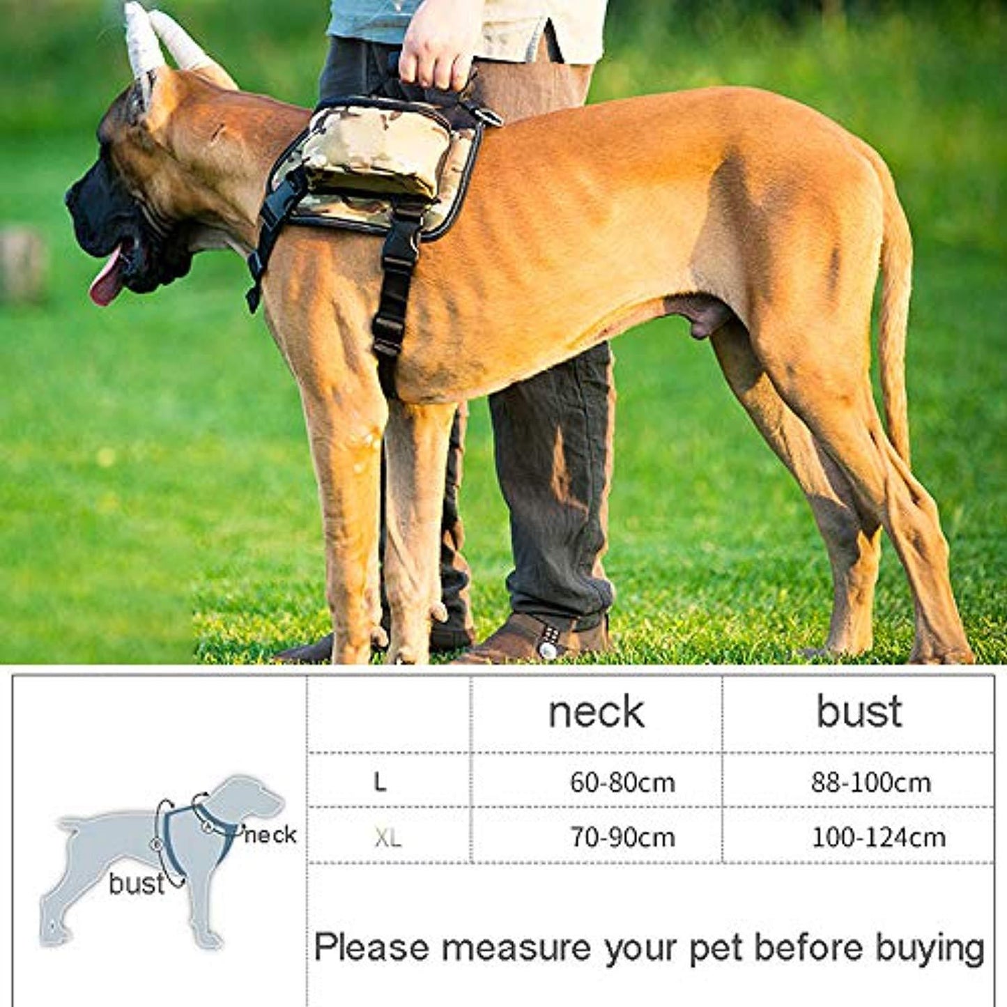 Sac À Dos Pour Chien Hound Outdoor Camping Camping Pack De Randonnée, Sac À Dos Ajustable Avec Des Lignes Réfléchissantes, Pour Chien De Taille Moyenne À Grande (Vert Camouflage) (L) - One PETS-TOP