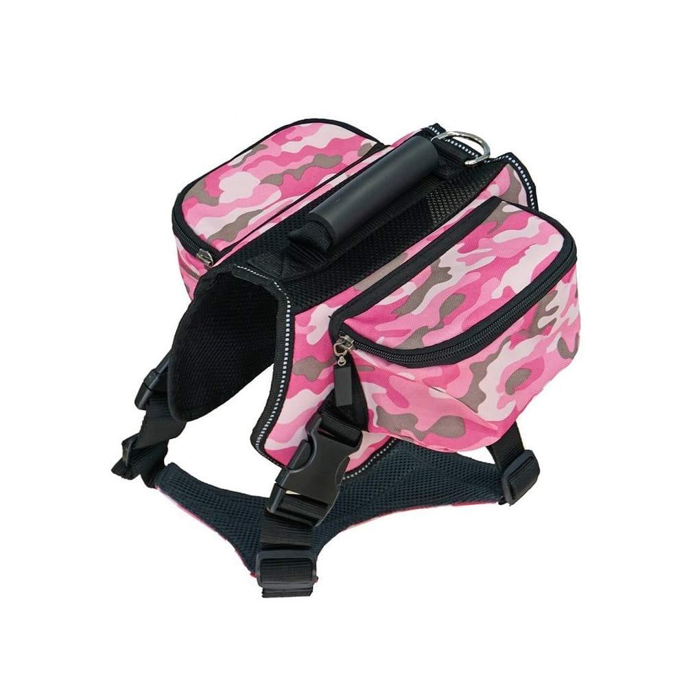 Sac À Dos Pour Chien Hound Outdoor Camping Camping Pack De Randonnée, Sac À Dos Ajustable Avec Des Lignes Réfléchissantes, Pour Chien De Taille Moyenne À Grande (Vert Camouflage) (L) - One PETS-TOP