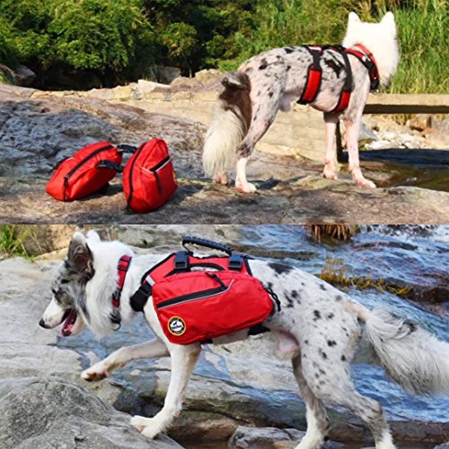 Sac À Dos Réglable Pour Chien Avec Sacoches, Idéal Pour La Randonnée - One PETS-TOP