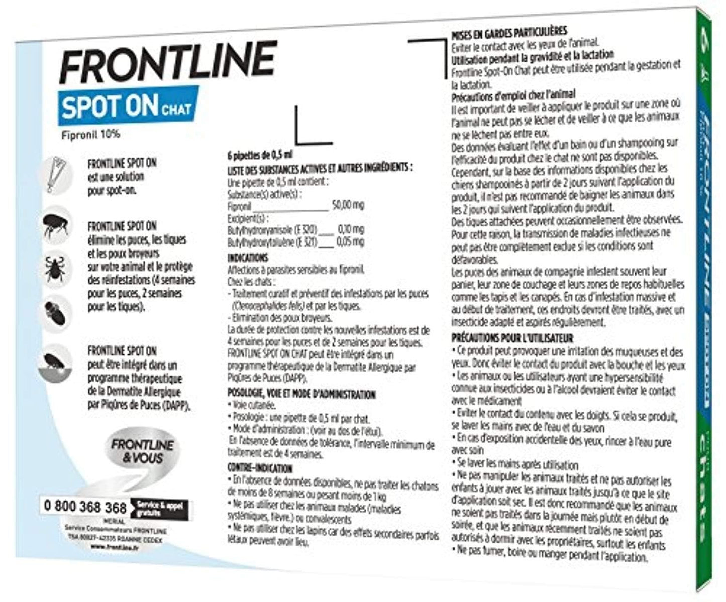 Spot-On Chat - Anti-Puces Et Anti-Tiques Pour Chat - 6 Pipettes - One PETS-TOP