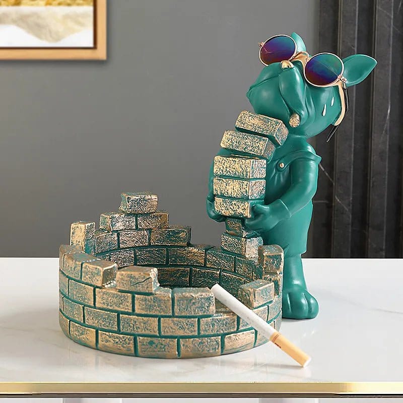 Statue Bouledogue Français Avec Brouette - One PETS-TOP