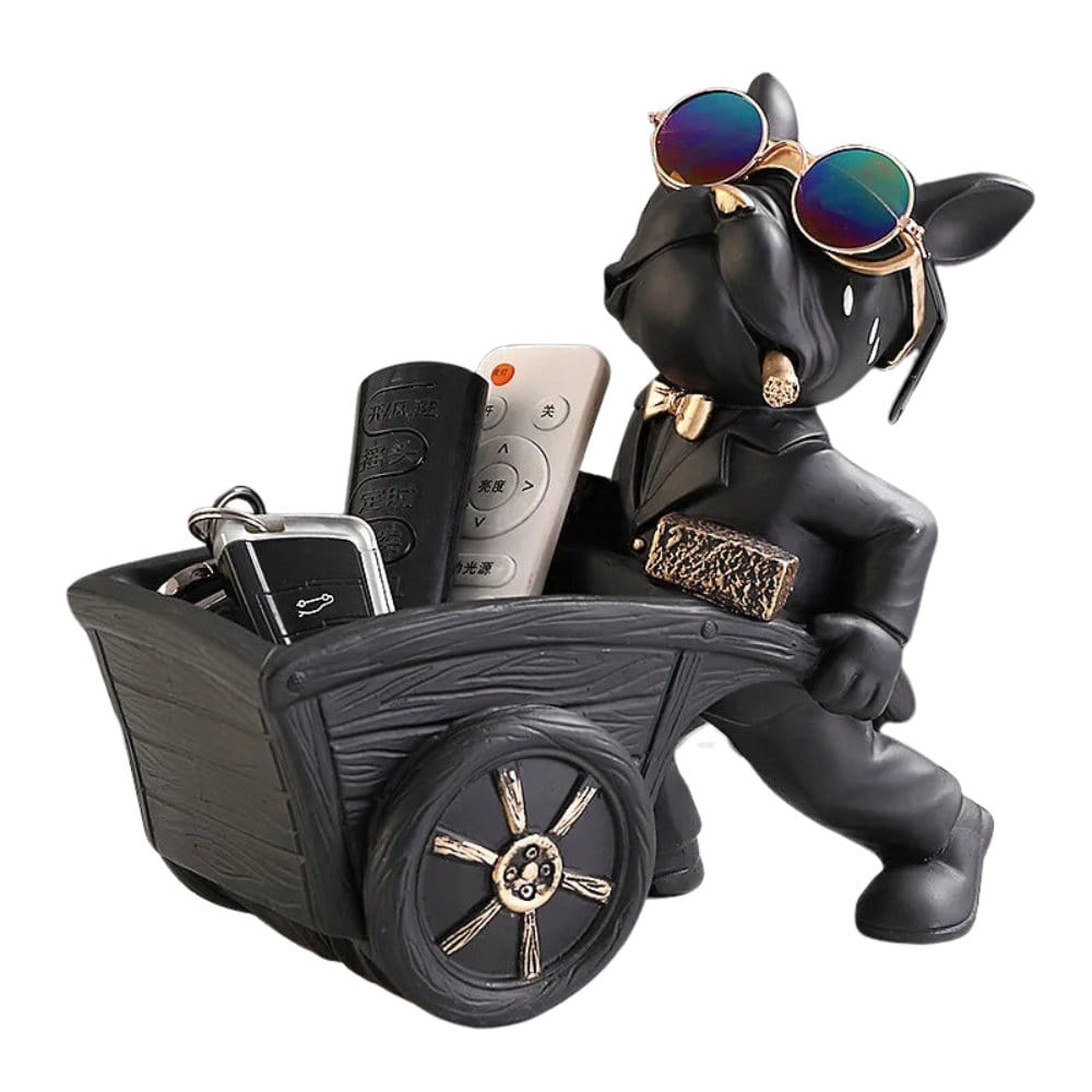 Statue Bouledogue Français Avec Brouette - One PETS-TOP