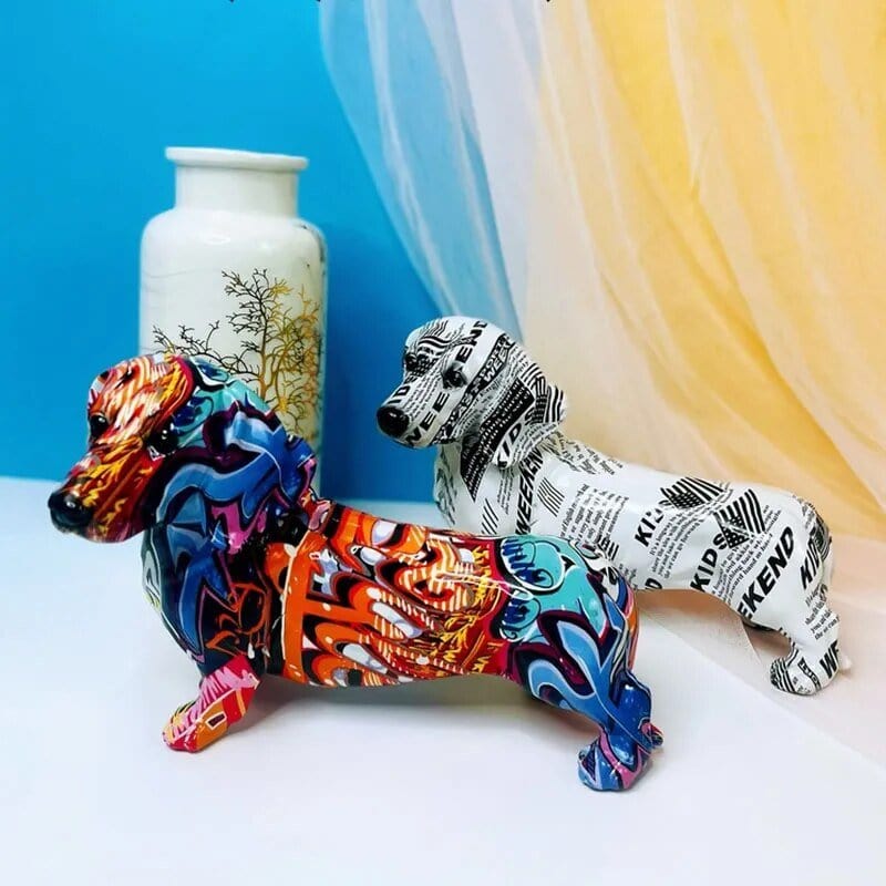 Teckel Sculpture - Art Pop Moderne En Résine - One PETS-TOP