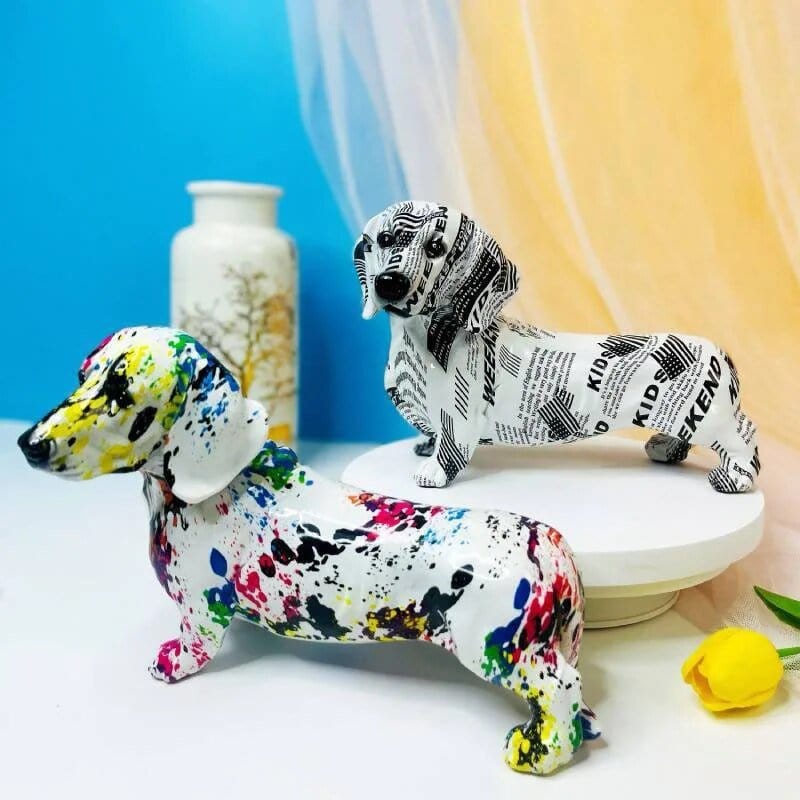 Teckel Sculpture - Art Pop Moderne En Résine - One PETS-TOP