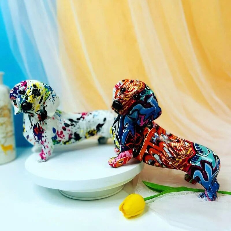 Teckel Sculpture - Art Pop Moderne En Résine - One PETS-TOP