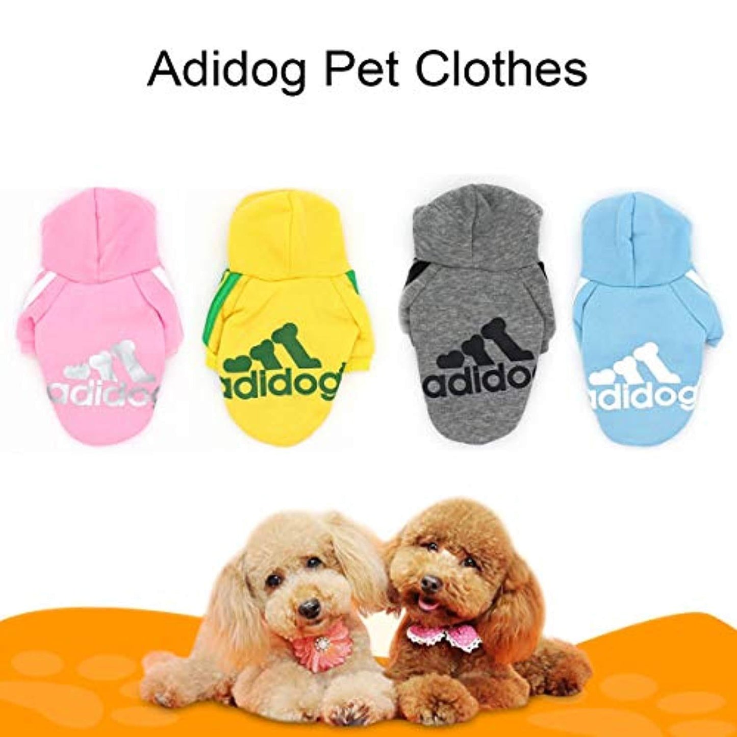 Vêtements Pour Animaux, Adidog Chien Chat À Capuche Vêtements Chiot Pull Chaud À Capuche Chaud Qicheng & Lys (Gris, L) - One PETS-TOP