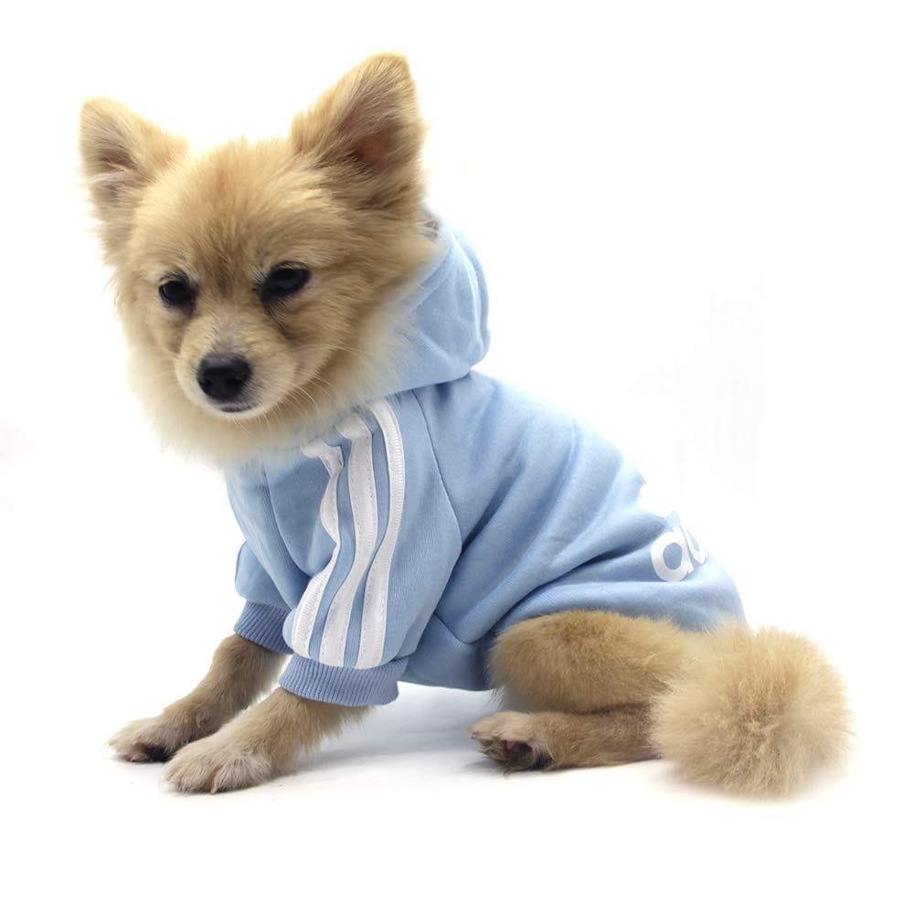 Vêtements Pour Animaux, Adidog Chien Chat À Capuche Vêtements Chiot Pull Chaud À Capuche Chaud Qicheng & Lys (Gris, L) - One PETS-TOP