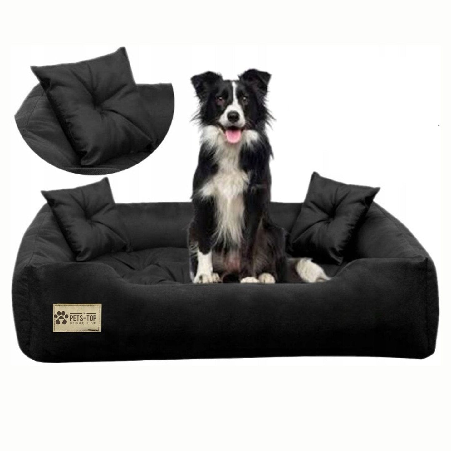 Panier Airflex Imperméable Confort Ergonomique, Respirant Noir / Intérieures 100x80 cm // Extérieures 115x95 cm One PETS-TOP