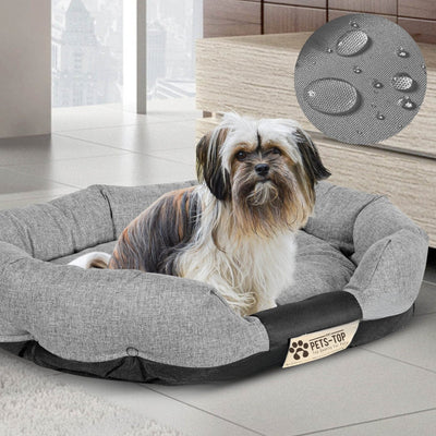 Panier Ovale Imperméable Pour Chiens Gris / 75x50 cm One PETS-TOP