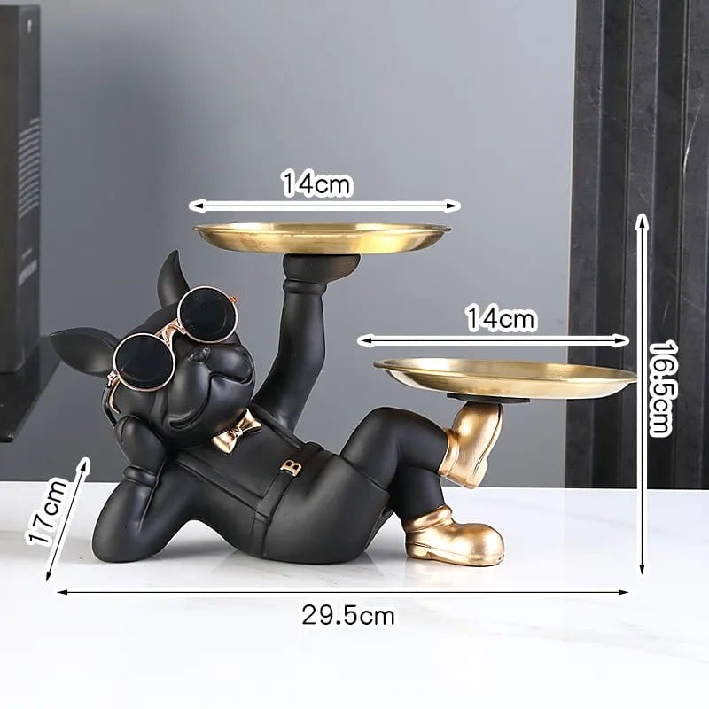 Statue Bulldog D'Or - L'Élégant Majordome Canin black One PETS-TOP
