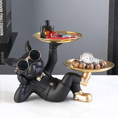 Statue Bulldog D'Or - L'Élégant Majordome Canin One PETS-TOP