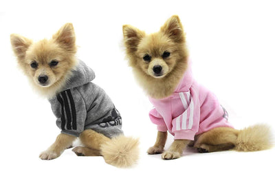 Vêtements Pour Animaux, Adidog Chien Chat À Capuche Vêtements Chiot Pull Chaud À Capuche Chaud Qicheng & Lys (Gris, L) Rose / L One PETS-TOP
