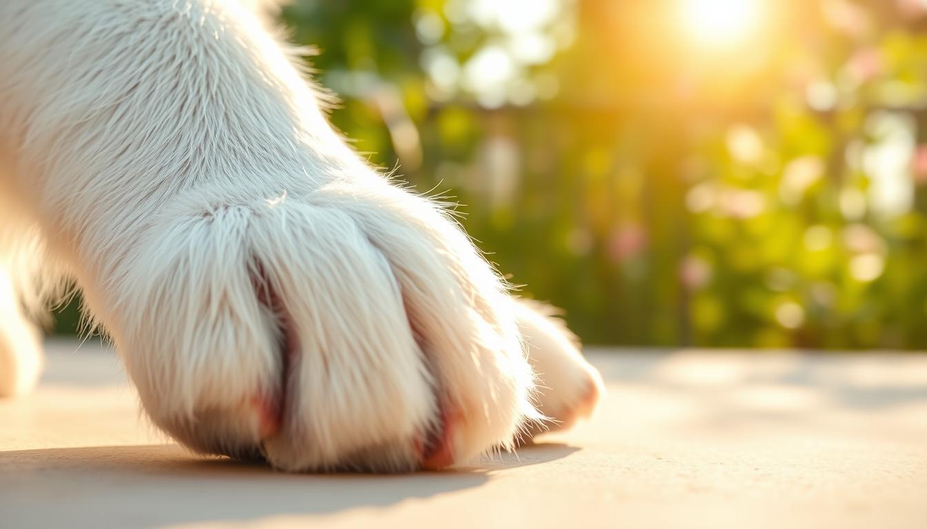 pattes de chien blanches