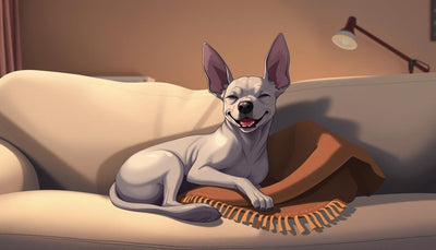 Chien sans poil heureux dans un intérieur