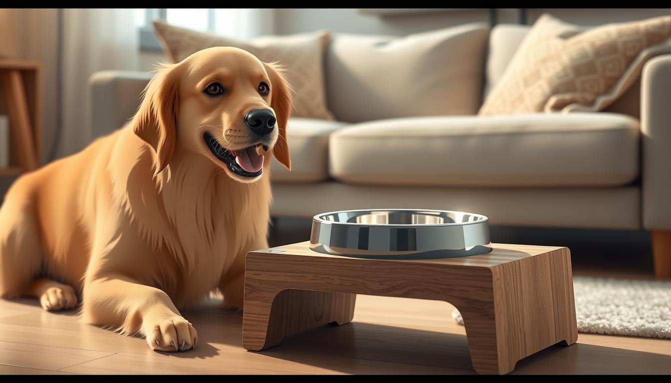 support gamelle chien