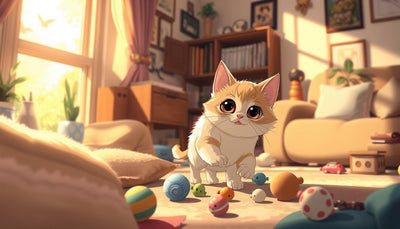 Chat munchkin aux pattes courtes jouant dans un intérieur cosy