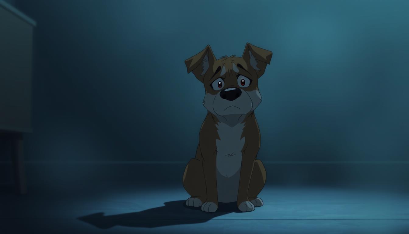 chien stressé pendant l'absence du maître