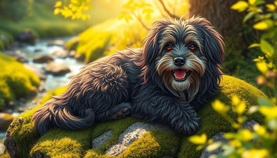 Chien Bergamasco heureux dans son environnement