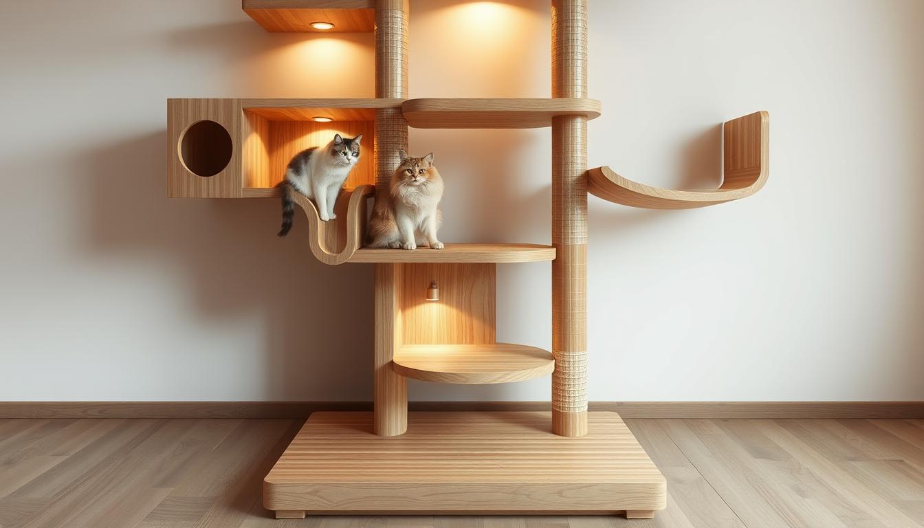 Arbre à chat en bois design : le confort pour votre chat - One PETS-TOP