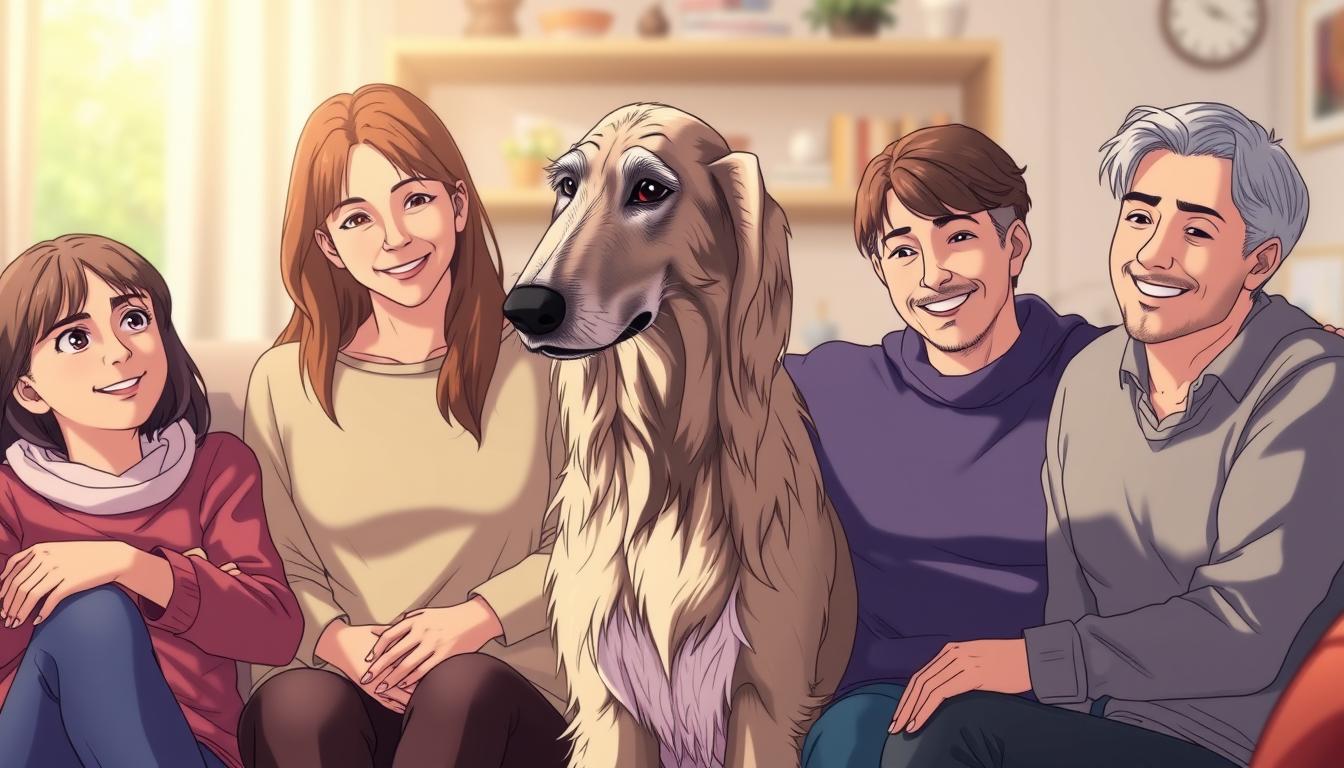 lévrier irlandais en famille