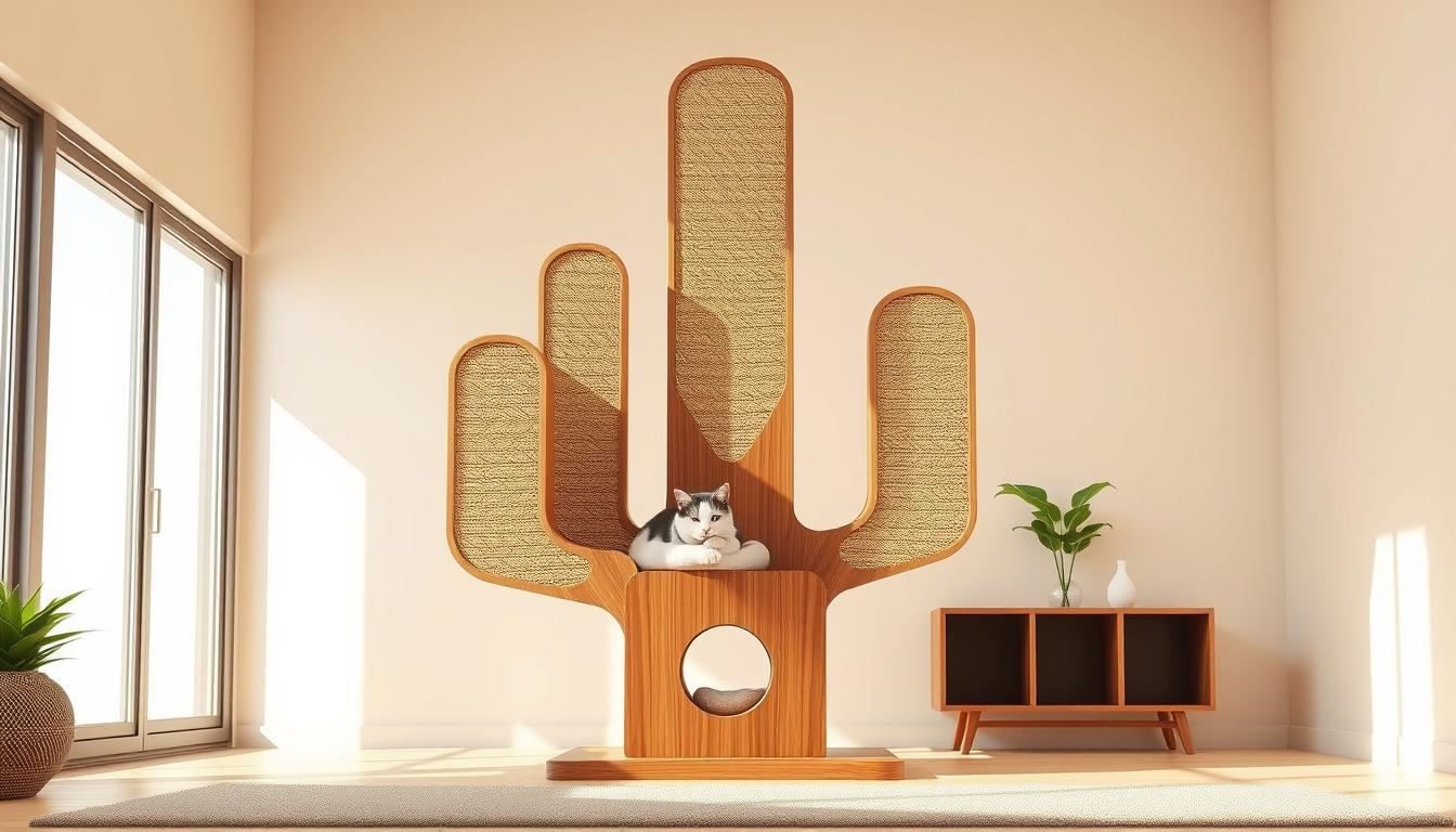 Arbre à chat design cactus
