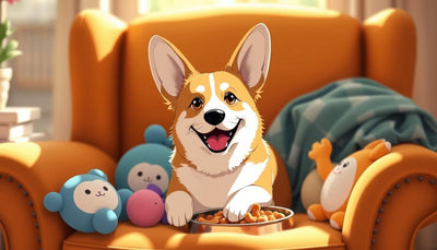 Corgi heureux avec accessoires