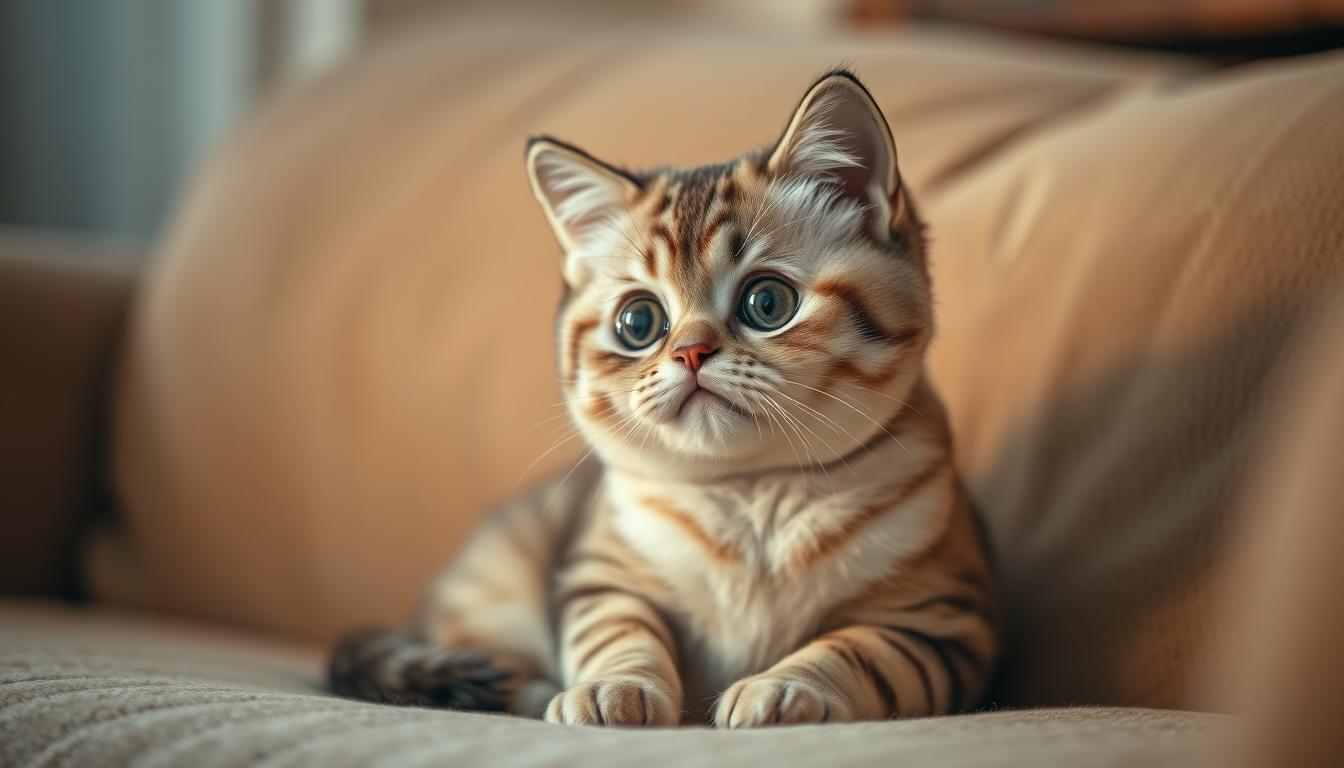 Chat Scottish Fold aux oreilles pliées