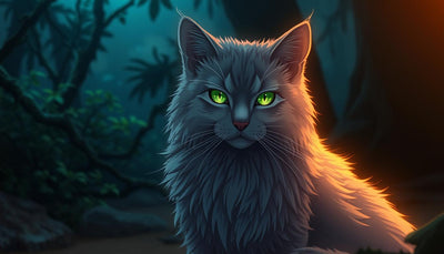 Nebelung chat yeux verts