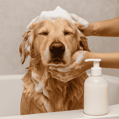 Chien au pelage propre après un shampoing naturel doux