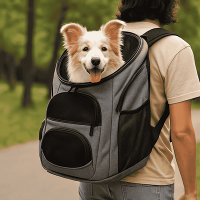 Chien dans un sac à dos confortable pour le transport