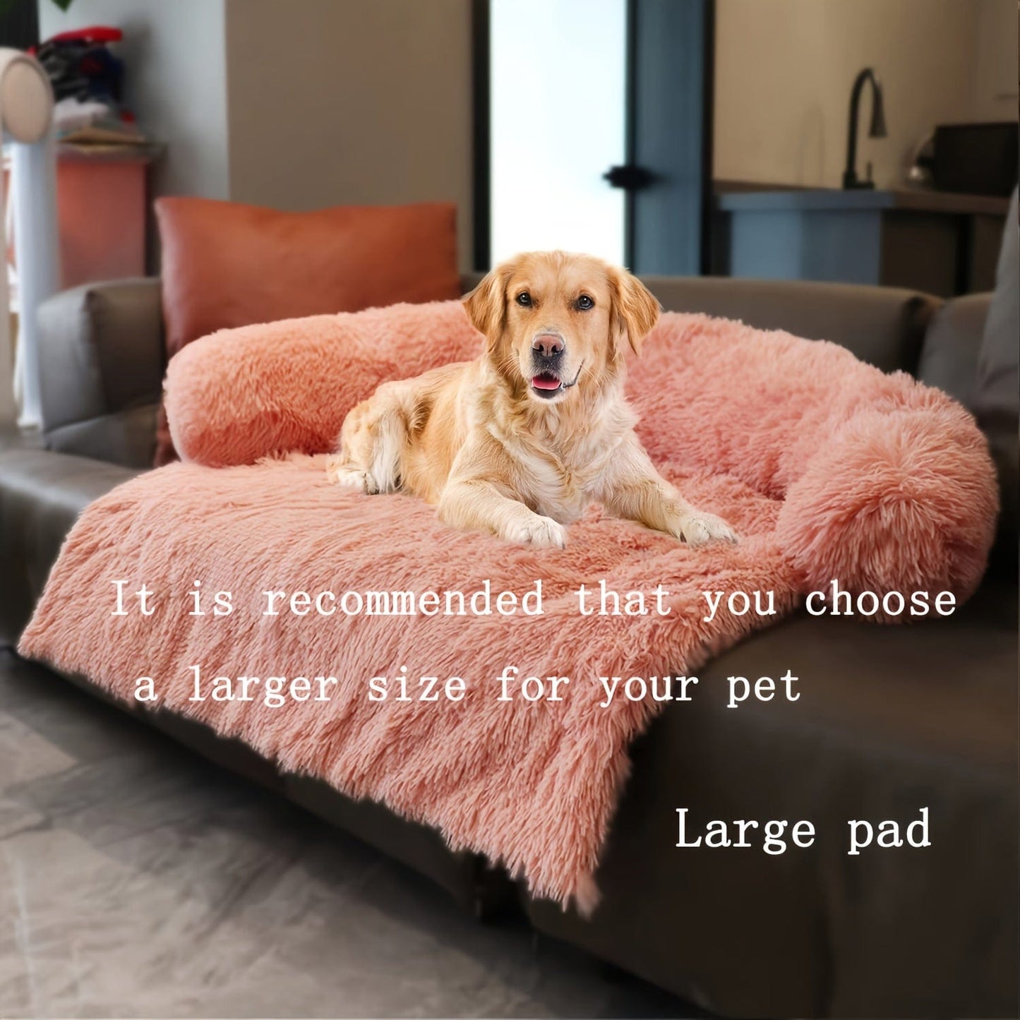 1pc pet sofa protective plush dog cushion sofa cat and dog sofa bed with soft neck cushion, dual-purpose pet bed dog sofa bed, dog sofa cushion universal for all seasons suitable for large, medium and small cats and dogs One PETS-TOP