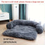 1pc pet sofa protective plush dog cushion sofa cat and dog sofa bed with soft neck cushion, dual-purpose pet bed dog sofa bed, dog sofa cushion universal for all seasons suitable for large, medium and small cats and dogs Dark Gray / S-90x80x17cm/(39x33.5x6.3)in One PETS-TOP
