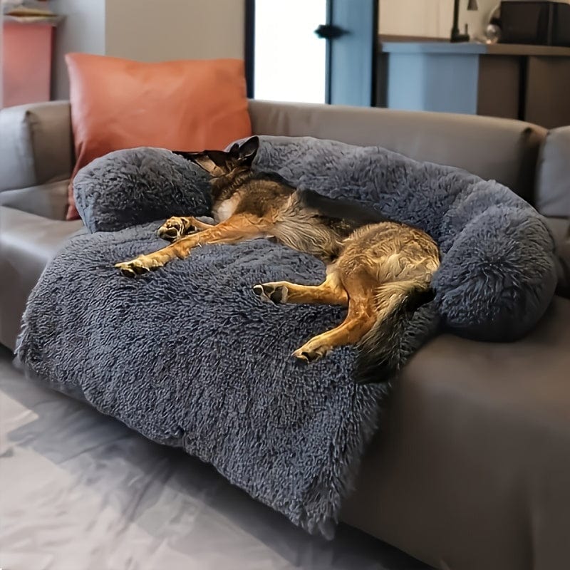 1pc pet sofa protective plush dog cushion sofa cat and dog sofa bed with soft neck cushion, dual-purpose pet bed dog sofa bed, dog sofa cushion universal for all seasons suitable for large, medium and small cats and dogs One PETS-TOP