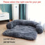 1pc pet sofa protective plush dog cushion sofa cat and dog sofa bed with soft neck cushion, dual-purpose pet bed dog sofa bed, dog sofa cushion universal for all seasons suitable for large, medium and small cats and dogs Dark Gray / L-115x95x18cm/(51.2x41.3x7)in One PETS-TOP
