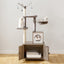 Arbre à chat 2-en-1 150 cm – Poteaux griffoirs & meuble cache-litière