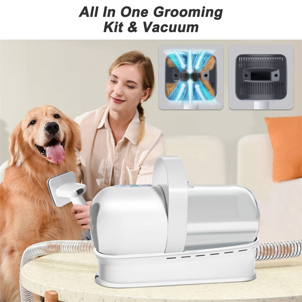 Machine de toilettage 7-en-1 chien & chat – Aspirateur, tondeuse & soins
