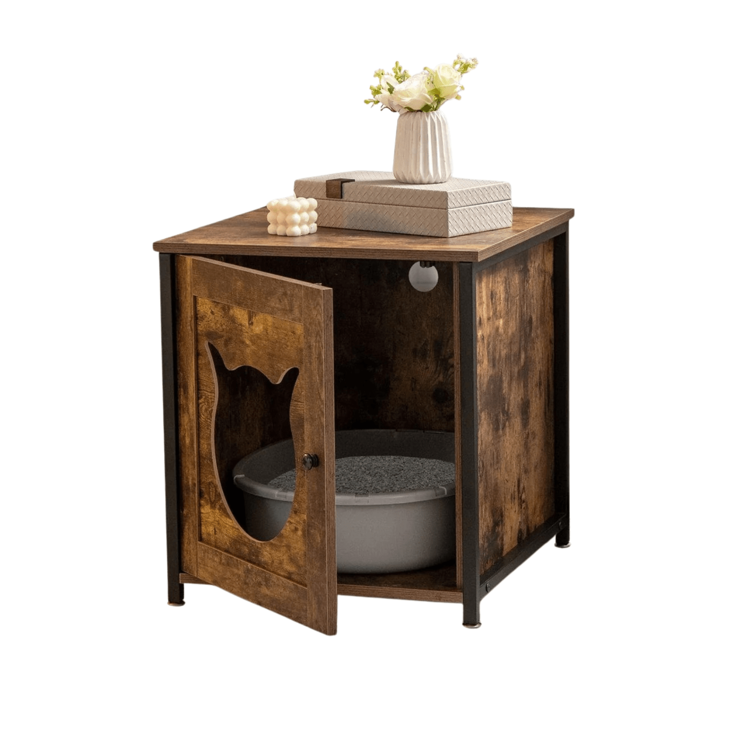 Meuble_cache-litire_design_mtal__Niche_respirante__facile__nettoyer