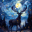 Affiche animaux mignons nuit étoilée – Art mural abstrait déco salon PawLuxe™