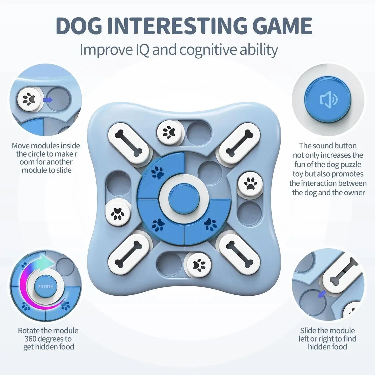 Jouet interactif pour chien & chat – Distributeur de nourriture & puzzle