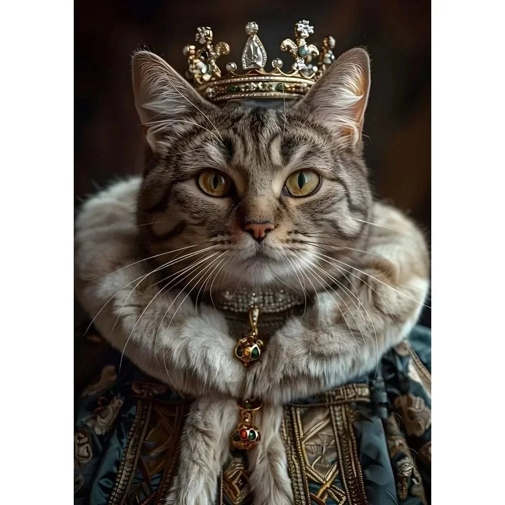 Affiche drôle chat Royal Renaissance – Art mural déco maison salon