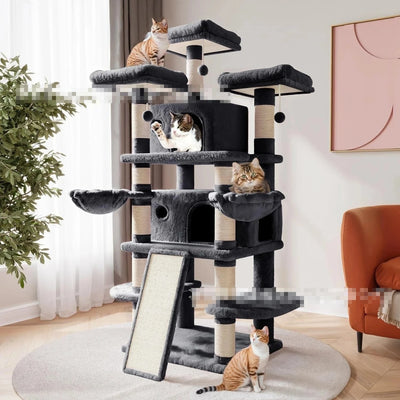 Arbre à chat – Étagère murale haute, design compact