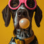 Affiche chien coloré Bubblegum – Samoyède, bouledogue, Corgi déco murale PawLuxe™