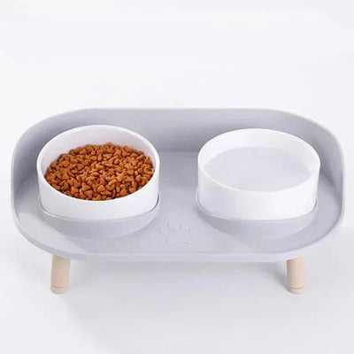Mangeoires doubles réglables – Bols surélevés pour chat, chiot & petit chien