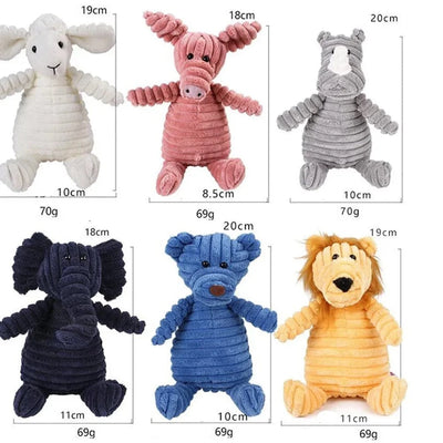 Jouet en peluche velours côtelé pour chien – Résistant & grinçant