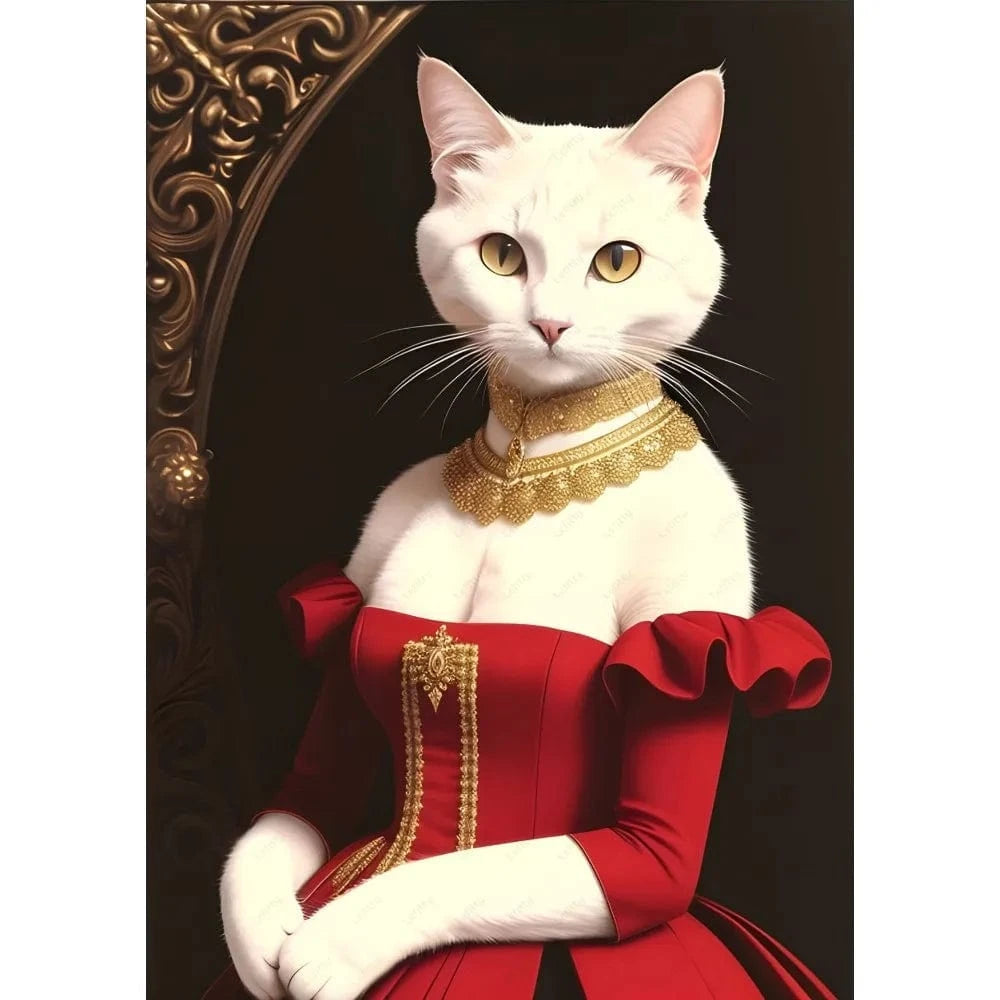 Affiche drôle chat Royal Renaissance – Art mural déco maison salon