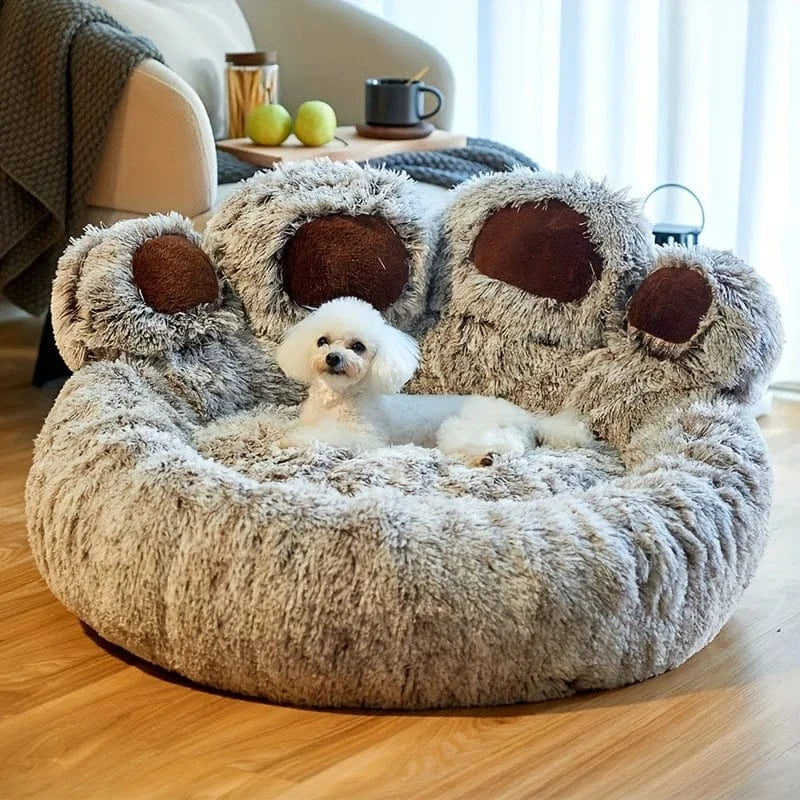 Lit pour chien & chat – Canapé patte d’ours doux & coussin moelleux