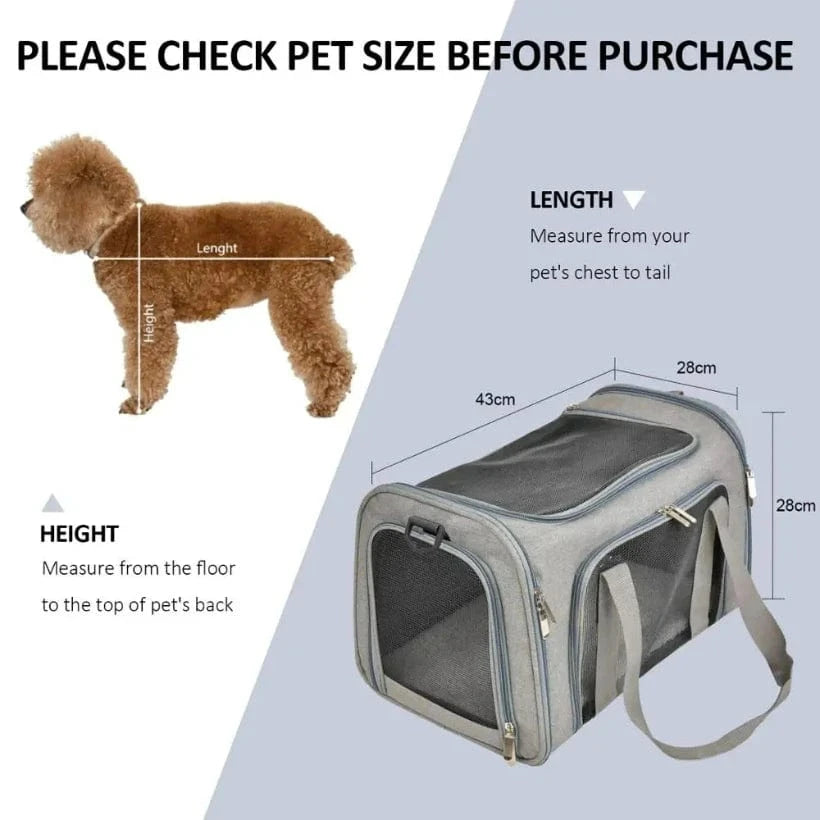 Sac de Transport pour Chien & Chat – Sac à Dos Latéral Souple, Voyage & Avion ✈ | Transport Animaux de Compagnie Confortable et Sécurisé