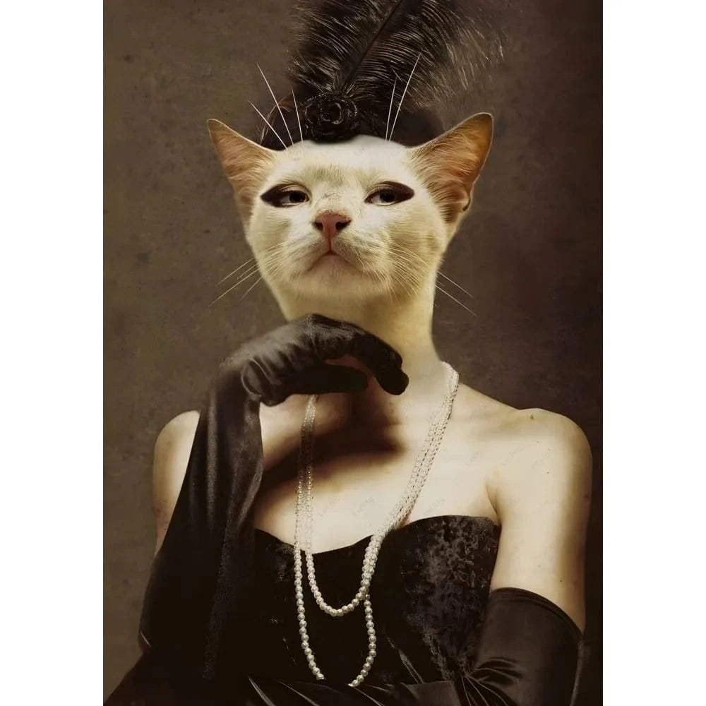 Affiche drôle chat Royal Renaissance – Art mural déco maison salon